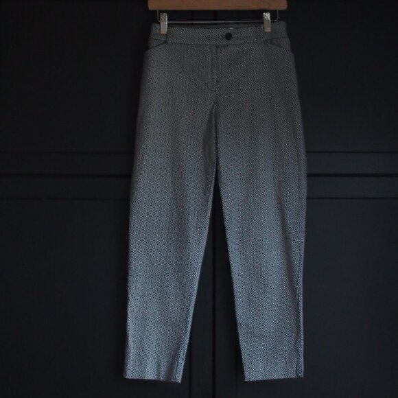 Cleo | Cotton Black & White Print, Ankle Pants - Picture 1 of 6